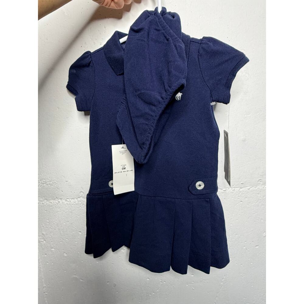 NEW Polo by Ralph Lauren 6 month Girls Navy Blue Polo Dress Set - Picture 6 of 6